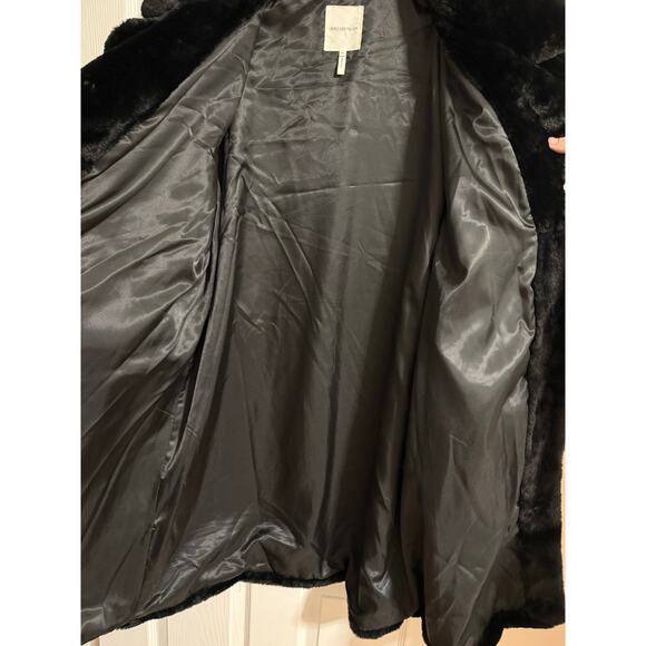 Avec Lea Filles Black Faux Fur Midi Coat size XL - Picture 5 of 7